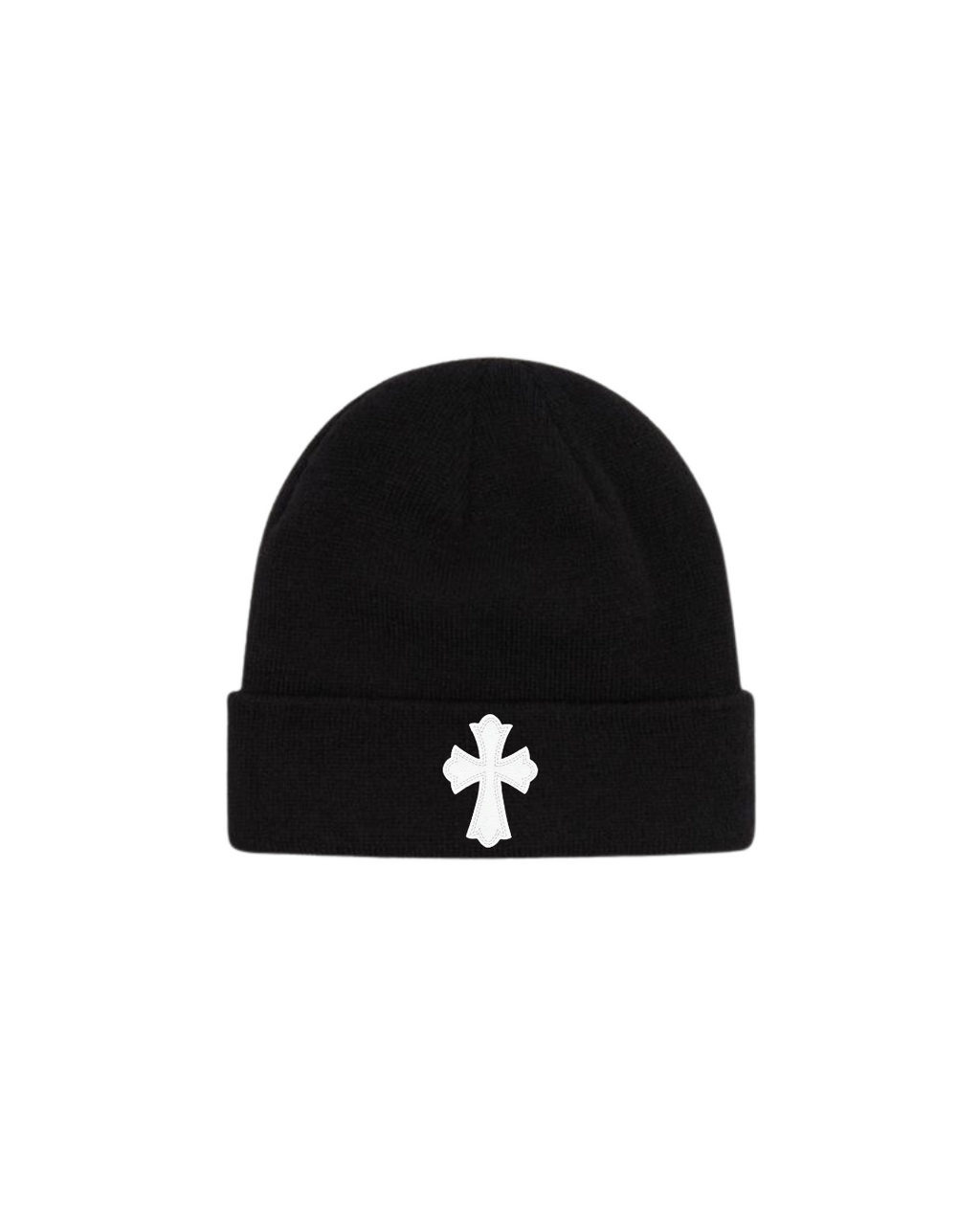 Beanie Negro Con Cruz De Piel